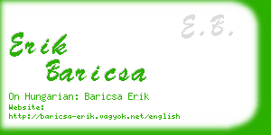 erik baricsa business card